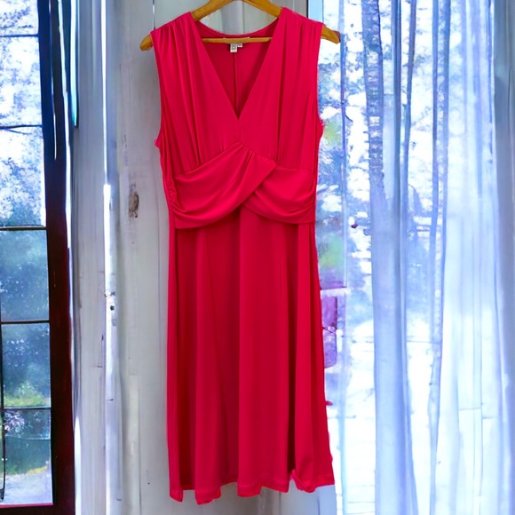 Lana‎ Lee Petite Pink Midi Vintage Dress, size Medium, EUC - Picture 1 of 13